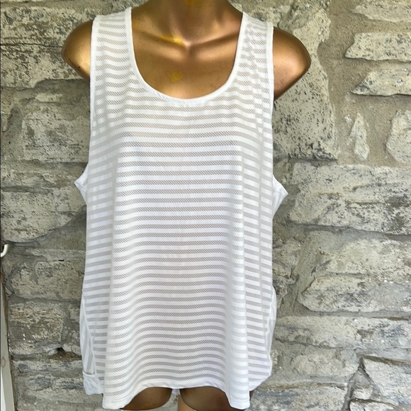 Joe Fresh Tops - White Striped Athletic Top